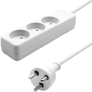 ProXtend Stikdåse - 3 udtag - m/Jord - EDB til EDB - Hvid - 10 m