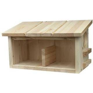 Egern foderhus dobbelt. Med plads til 2 slags foder. 38x19x22 cm.