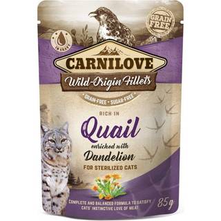 Carnilove Cat Pouch, vagtel m. mælkebøtte - 85 g.