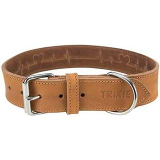 Trixie Rustic fatleather collar Heartbeat L-XL: 55-65 cm/40 mm brown