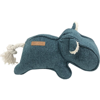 D&D Home Flodhest i Chenille, 30x14cm, Farve : Blå