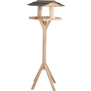 Fuglefoderhus på Pæl - 115 cm - Træ - Beskytter Mod Vind, Sol og Regn - WeDoBetter.dk