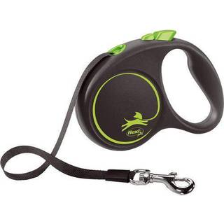 Flexi-line Black Design 5m - Grøn / Med Bånd / S