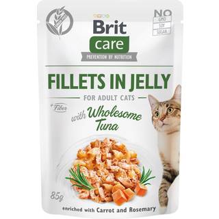 Brit Care Cat vådfoder m. tun i gele - 85 g.