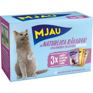 Mjau Multipack Kødmix, Vådfoder i sauce, 12x85g