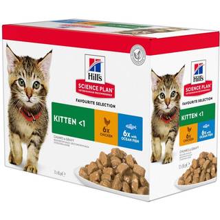 Våtfoder Hill's Science Plan Kattunge Kyckling & Havsfisk 12x85 g