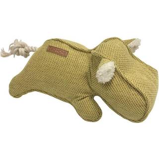 D&D Home Flodhest i Chenille, 30x14cm, Farve : Gul