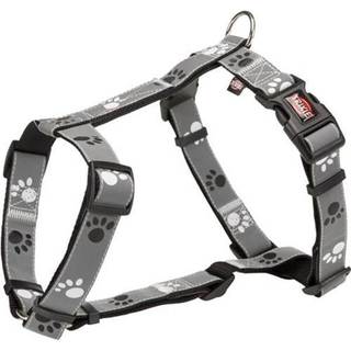 Trixie Silver Reflect H-harness M-L: 50-75 cm/25 mm black/silver grey