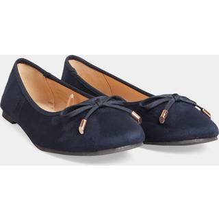 Lts Navy Blue Faux Suede Ballerina Pumps In Standard Fit Standard > 12 Lts | Tall Women's Ballerina Pumps - Standard 12