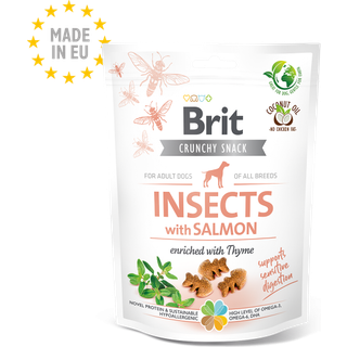 Brit Care Crunchy Cracker Insects m. laks - 200 g.
