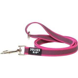 Julius-K9 C&G - Super-grip leash rosa/grey 20mm/1.0m with handle