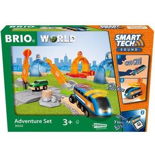 BRIO World Smart Tech Sound Eventyrsæt 36033 - togbane med lokomotiv og flytbare Smart Tech tunneler - lyd