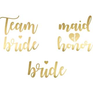 13 stk. Smukke Rose Guld Midlertidige Tatoveringer til Team Bride Polterabend