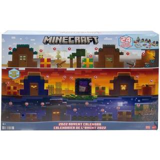 Mattel Minecraft Mob Head Minis adventskalender - 24 overraskelser: pixelerede figurer med kæmpe hoveder og tilbehør til fans