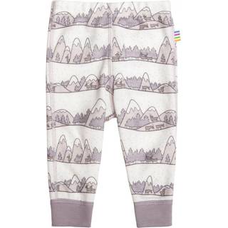 Leggings i hvid/lilla uld-bambus med bjerge