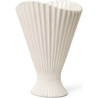 ferm LIVING Fountain-vase, hvid, højde 30,5 cm, keramik