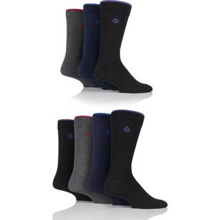 Jeff Banks Jeff Banks Black Cotton Classsic Crown Logo Socks 7 Pack