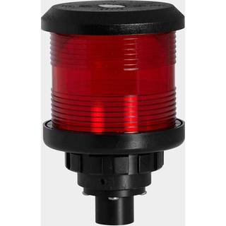 Signallanterne til topmontering Den Haan, 25 W, 12 - 24 V, 360°, sort plast, 140 x Ø92 mm, rød, til både &lt;20 meter