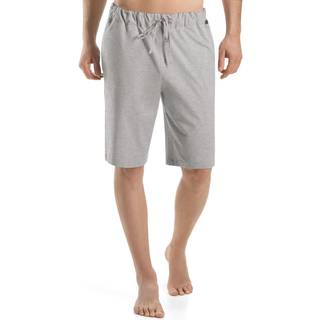 HANRO Herren Pyjamashorts blau Jersey-Baumwolle unifarben