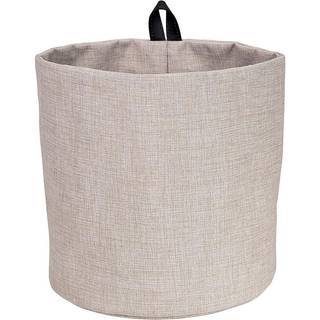 Rund opbevarings pose beige stof - large