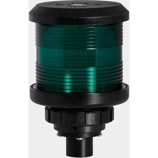 Signallanterne til topmontering Den Haan, 25 W, 12 - 24 V, 360°, sort plast, 140 x Ø92 mm, grøn, til både &lt;20 meter