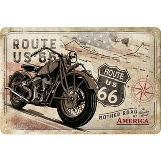 US Highways Metalskilt Route 66 Mål: 30 x 20 cm