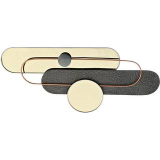 Vægdekoration DKD Home Decor Grå Gylden Metal PVC Moderne (96 x 5 x 40,6 cm)