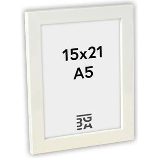 Ramme White Wood Glossy 15x21 cm (A5)