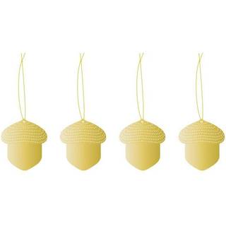 Cooee Design Juledekorationer belagt 4-pak Acorn - Julepynt Rustfrit Stål Messing - HI-035-12-BR