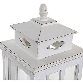Lanterna DKD Home Decor Hvid Krystal Fyrretræ (22.5 x 22.5 x 47 cm)