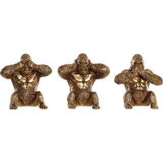 DKD Home Decor Dekorativ figur DKD Home Decor Gylden Harpiks Gorilla (18 x 17 x 20 cm) (3 pcs)