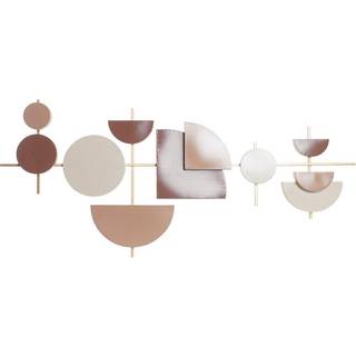 Vægdekoration DKD Home Decor Hvid Hvid/Pink Gylden Lyserød Moderne Scandi 30 x 40 cm 110 x 6,4 x 49 cm