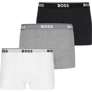 BOSS 3-pak Cotton Stretch Trunks - White/Black - Large * Kampagne *