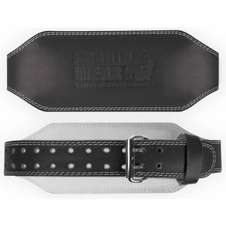 6 Inch Padded Leather Belt, Black/Black