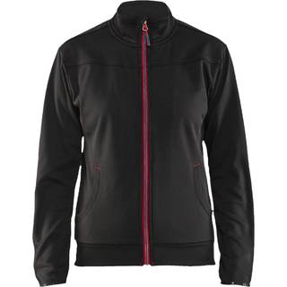 Blåkläder 3394 Dame Sweatshirt full zip / Dame Sweatshirt full zip - 3XL - Sort/Rød
