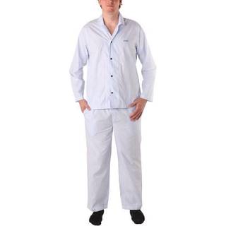 BOSS Cotton Stripe Long Pyjama - Blue/White - Medium