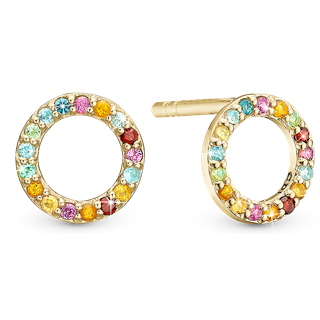 Christina Jewelry World Goals ørestikker i forgyldt med multi sten