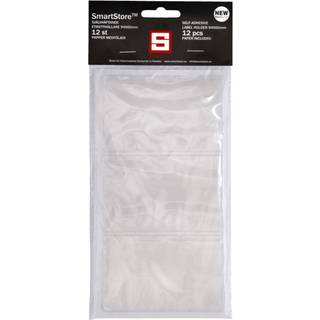 Selvklæbende etiketlommer (12 stk.) - Hvid - 12cm x 0.5cm x 25cm - Eva