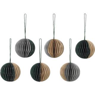 Broste Copenhagen Ball julekugle honeycomb Ø5 cm 6 dele Multi/Green