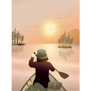 Canoeing On The Lake - Plakat 50x70 cm fra ViSSEVASSE
