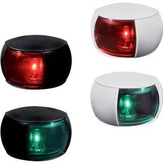 Styrbordslanterne for sidemontering Hella Naviled Compact, 0.9 W, 9 - 33 V, 112.5°, sort plast/akryl, 71 x 53 x 33 mm, grøn, for både &lt;20 meter + lyskilde LED 0.9 W