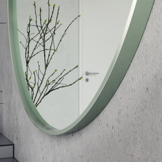 Loevschall spejl toronto peach ø100cm smal dyb ramme i nedtonet peach