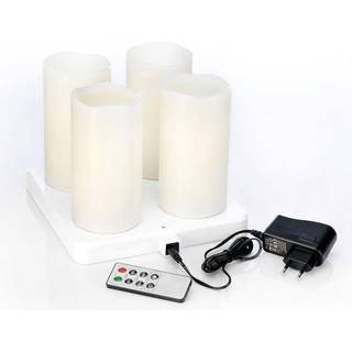 DUNI JOY LED Bloklys Hvid 220x75 mm Incl. oplader, sæt med 4 stk (174432)