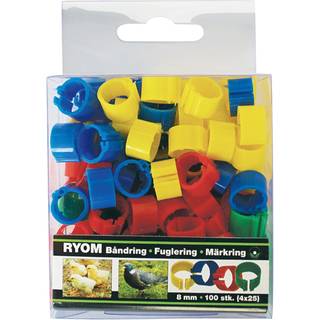Båndringe plast ass. 8mm 100 stk