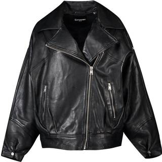 Superdry Edit Hybrid bikerjakke i læder