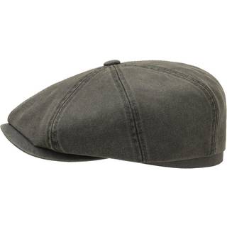 Stetson Stetson Hatteras Sixpence Flat Cap Sort Oilskin Look - S (55 cm)