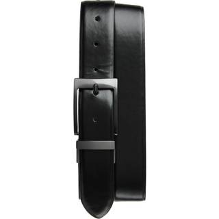 Steve Madden Mænds kjole afslappet hver dag læderbælte sort/brun (brændt) 42