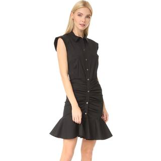 Veronica Beard Bell ruched poplin minidress - black - XS