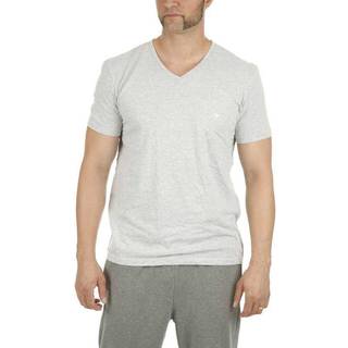 EMPORIO ARMANI Herren V-Shirt blau,grau Reine Baumwolle unifarben