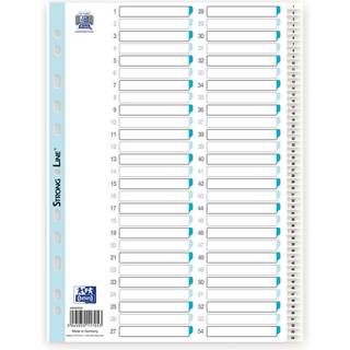Elba Strongline register A4 hvid med sorte tal 1-54
